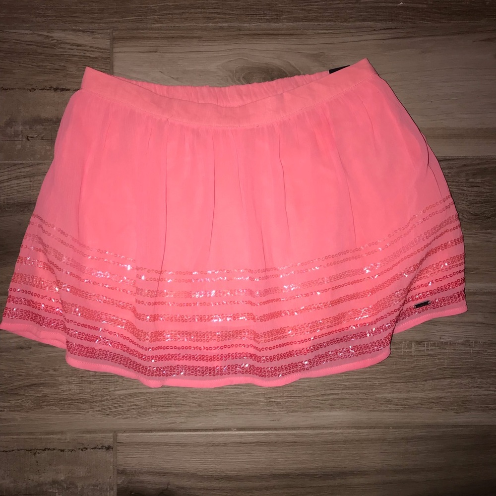 🌞Hot pink HOLLISTER sequin sparkle skirt XS NWT